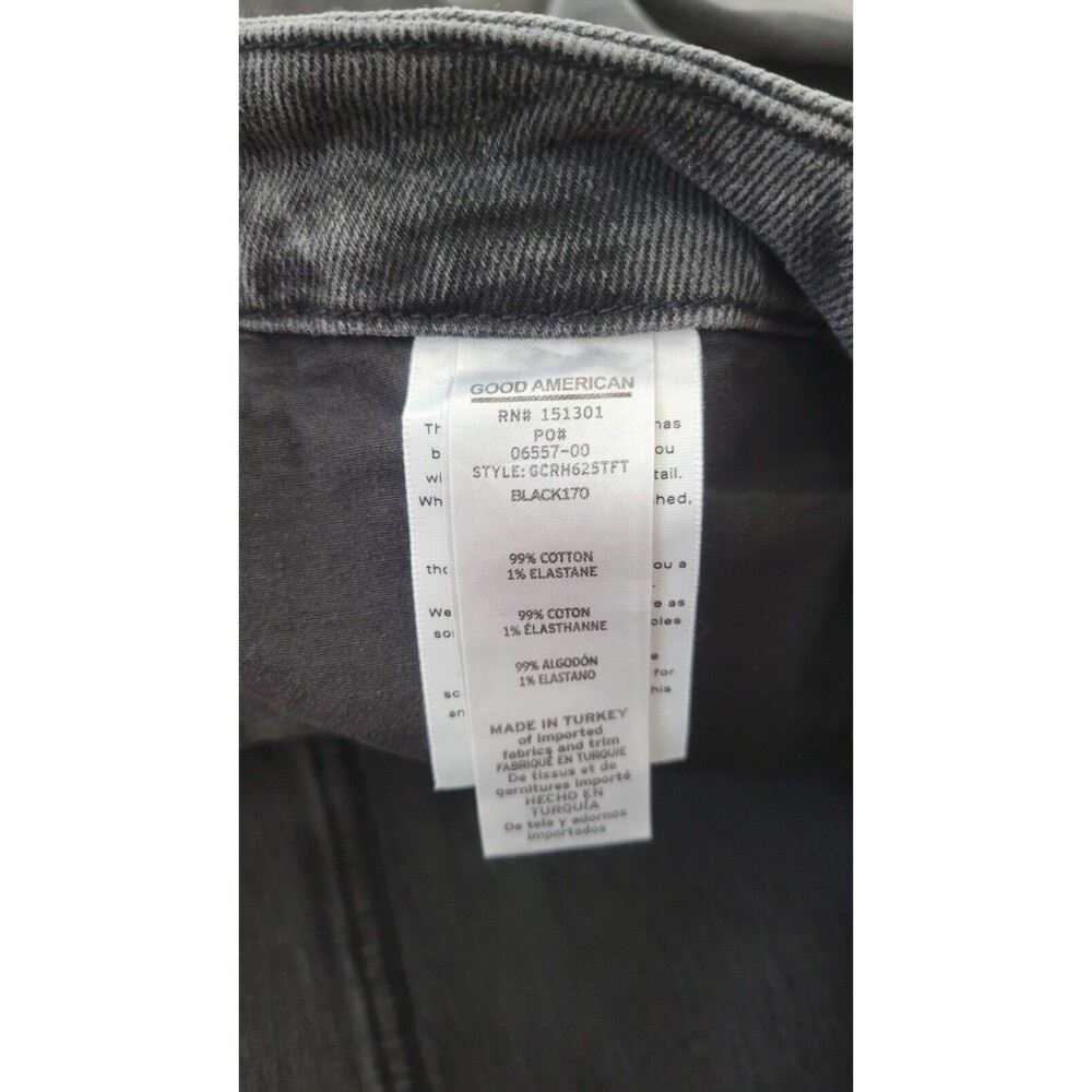 NWT Good American Good Classic Raw Hem Black Jeans GCRH625TFT BLACK170 Sz 8/29 - Picture 8 of 9